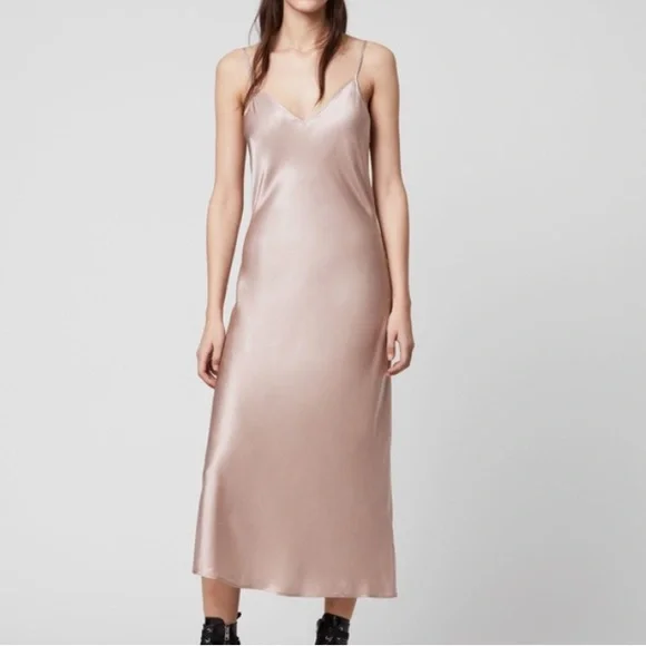 all saints bridesmaid dresses Parachute Silk Dress Black